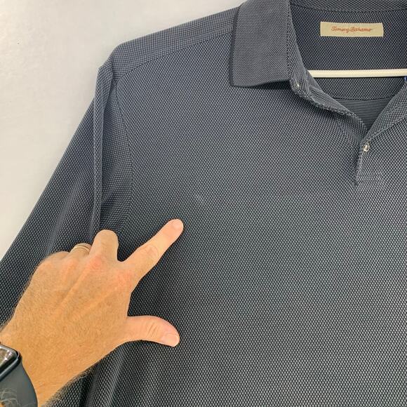 Tommy Bahama Long Sleeve Polo Charcoal Grey Size XL - Picture 6 of 13